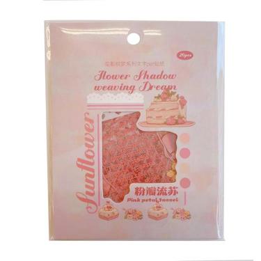 フレークシール 花の影 レッド