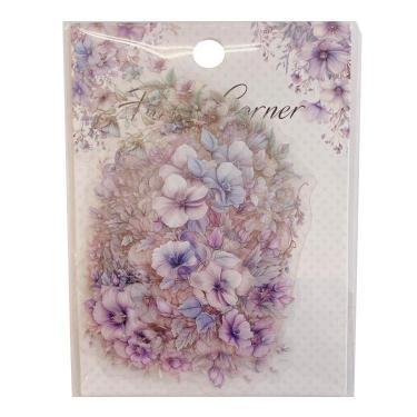 フレークシール フラワーコーナー パープル