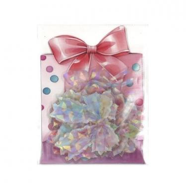 フレークステッカー リボン ピンク