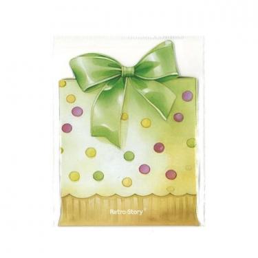 フレークステッカー リボン グリーン