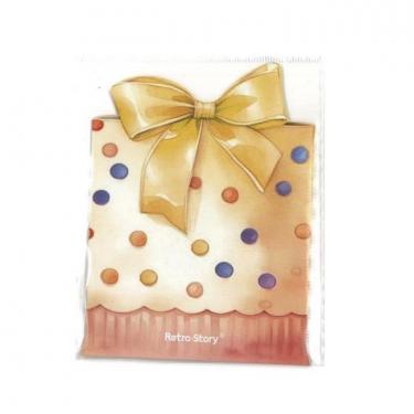 フレークステッカー リボン オレンジ