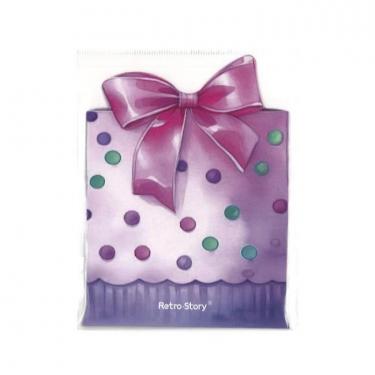 フレークステッカー リボン パープル