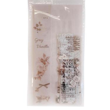 フレークシール フラワー グレー