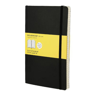 クラシックノートブック ソフトカバー スクエアード/方眼 ラージ ブラック