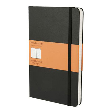 クラシックノートブック ハードカバー ルールド/横罫 ラージ ブラック