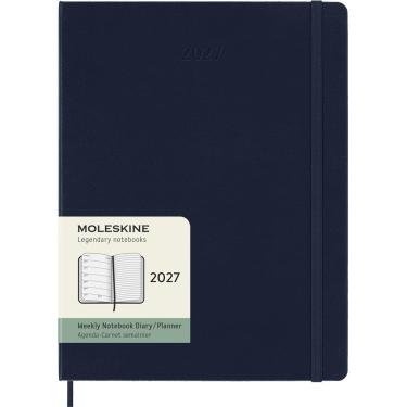 2027年1月始まり手帳 週間レフト XLサイズ ハードカバー モレスキン ブルー