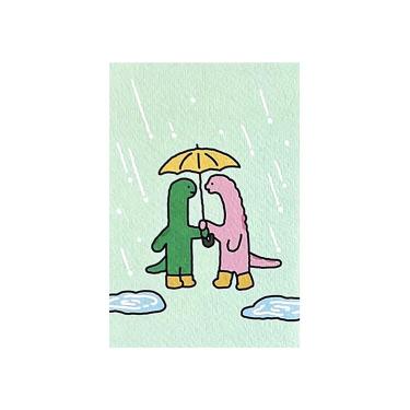 ポストカード 雨 JOGUMAN